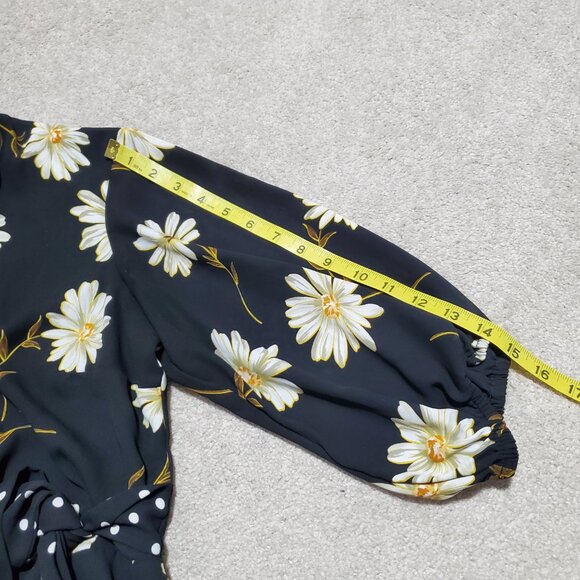 JOSEPH RIBKOFF Multi Floral & Polka Dot Dress Faux Wrap Knee Length Women's 12 - Picture 16 of 16